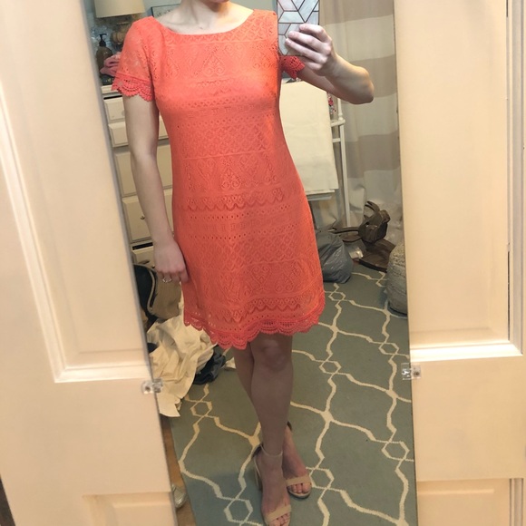 Coral Lace Dress - Picture 4 of 15